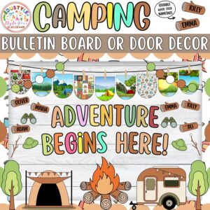 Adventure Begins here!: Camping and Summer Bulletin Board or Door Decor Kit