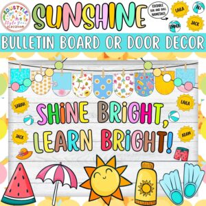 Shine Bright, Learn Bright!: Sunshine Summer Bulletin Board or Door Decor Kit | June
