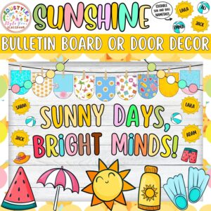 Sunny Days, Bright Minds!: Sunshine Summer Bulletin Board or Door Decor Kit | June
