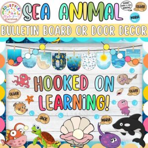 Hooked on Learning!: Summer and Sea Animal Bulletin Board or Door Decor Kit | June