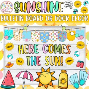 Here Comes The Sun!: Sunshine Summer Bulletin Board or Door Decor Kit | June