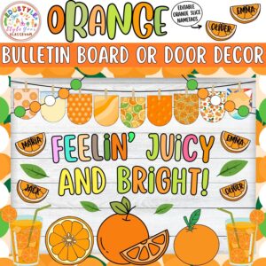 Feelin' Juicy and Bright!: Summer and Orange Bulletin Board or Door Decor Kit