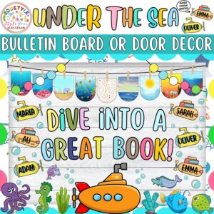 Dive into a Great Book: Under The Sea Bulletin Board or Door Decor Kit | June and July
