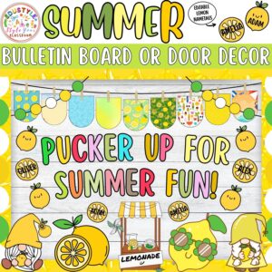 Pucker Up for Summer Fun!: Lemon Summer Bulletin Board or Door Decor Kit - June & July