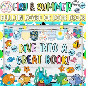 Dive into a Great Book!: Fish Ocean Bulletin Board or Door Decor Kit | May & June