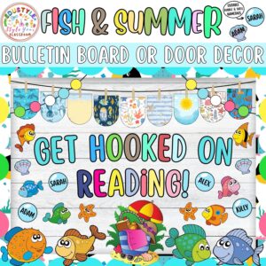 Get Hooked on Reading!: Fish Ocean Bulletin Board or Door Decor Kit | May & June