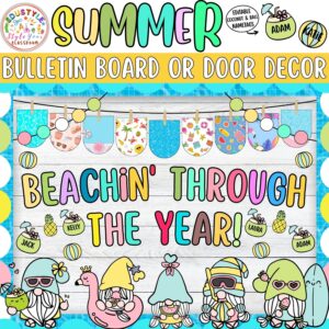 Beachin' Through the Year!: Pool Summer Bulletin Board or Door Decor Kit | June & July