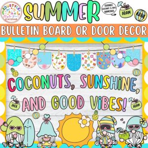 Coconuts, Sunshine, and Good Vibes!: Pool Summer Bulletin Board or Door Decor Kit