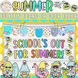 School's Out For Summer!: Pool Summer Bulletin Board or Door Decor Kit | June & July
