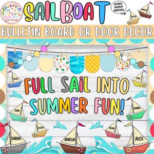 Full Sail into Summer Fun!: Sailboat and Summer Bulletin Board or Door Decor Kit | June