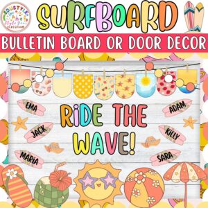 Ride The Wave!: Surfboard & Summer Bulletin Board or Door Decor Kit | June